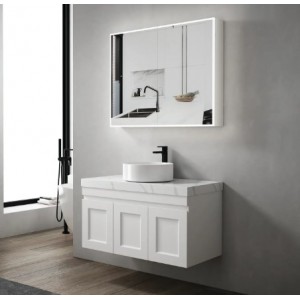 Moonlight Led Mirror Shaving Cabinet With Solid Surface stone Edge 900